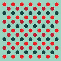 Pattern created by festive polka dots on a neon mint green background