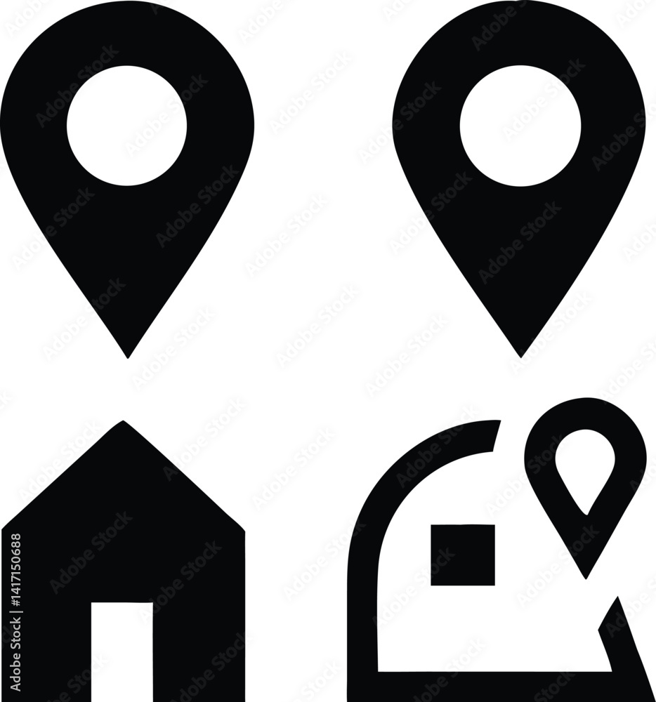 Poster set of black pointers