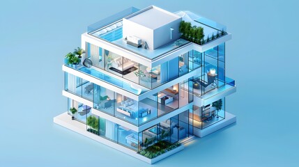 Modern Luxury Home Design Architectural Rendering