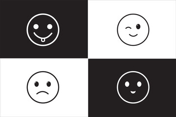 Big set of emoticons. Emoji set. The Emoticon set features a collection of emoji faces.  Collection of emojis