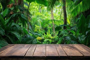 Obraz premium jungle and wooden flooring