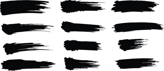 Set of hand-drawn vector underlines, marker strokes, swoops, and abstract brush doodles for design projects.