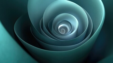 Teal abstract concentric spiral design.