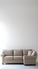 Tan couch with a pillow on it