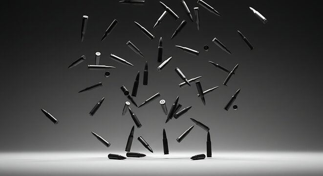 Falling bullets ammunition gun weapon firearm black and white danger metal cartridge military war bullet shell