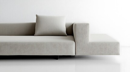 White couch with a pillow on it