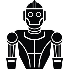 Futuristic Robot Icon for Automation
