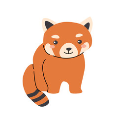 Fototapeta premium Cute red panda illustration featuring adorable wildlife animal.