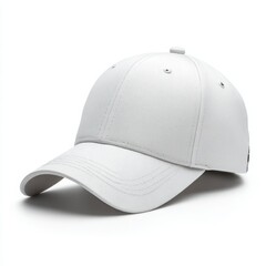 Fototapeta premium Close up of a plain cap showing its details isolated on white background