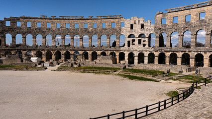roman amphitheater in pula croatia