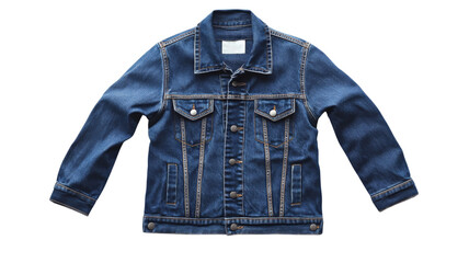 Naklejka premium Classic blue denim jacket isolated on transparent background