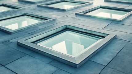 Obraz premium Abstract Architectural Skylights: A Modern Design Marvel