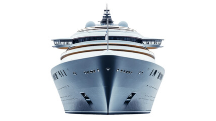 Modern luxury cruise ship sailing on transparent background