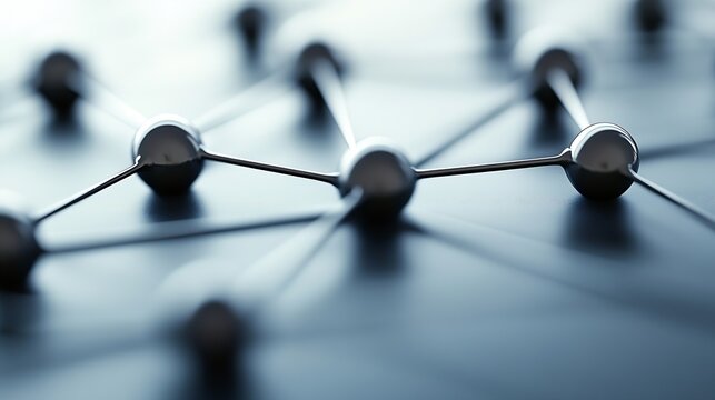 Abstract Blue and Silver Molecular Structure in Scientific Research and Innovation : Generative AI - Powered by Adobe