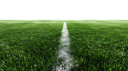 Center line of soccer field with transparent background