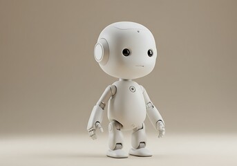 Fototapeta premium Cute robot ai character artificial intelligence future technology automation humanoid robotic design 3d render