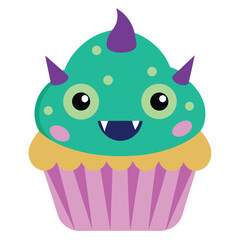 monster cupcake Single with white background 