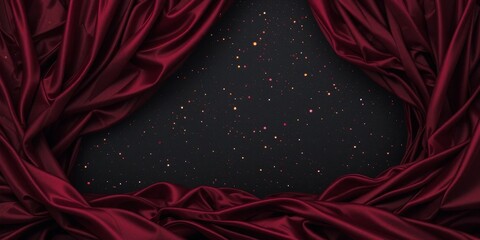Obraz premium Dark Red Velvet Drape with Glittering Background