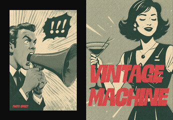 Vintage Riso Print Machine Photo Effect