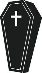 Obraz premium Classic Halloween Coffin Silhouette with Cross