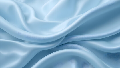 Obraz premium Elegant Light Blue Satin Fabric Texture Smooth, Luxurious Drape
