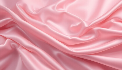 Obraz premium Elegant Draped Pink Satin Fabric Texture Background