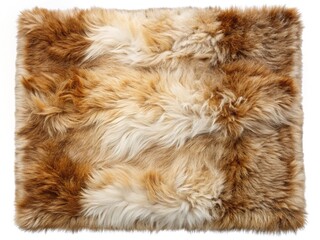 Fluffy Fur Carpet on White Background