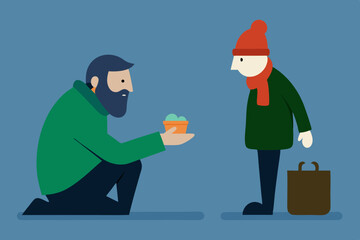 vector illustration of a man with a cup of tea