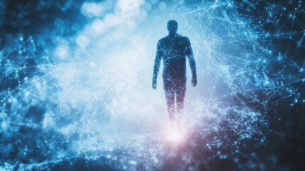 Fototapeta premium The Digital Path: A Journey Into the Networked Future