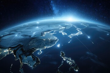 Earth's Asia-Pacific Region at Night, Networked Cities
