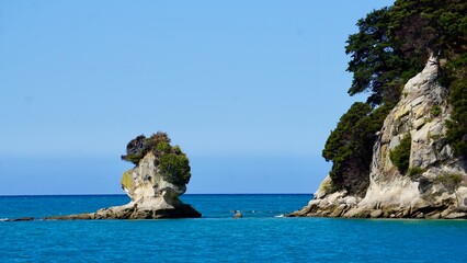 Obraz premium Rocky coastal islands of New Zealand