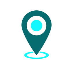 Location Map Pin Icon Set Modern Flat Style GPS Marker and Pinpoint Symbols Collection for Navigation and Map Interfaces.