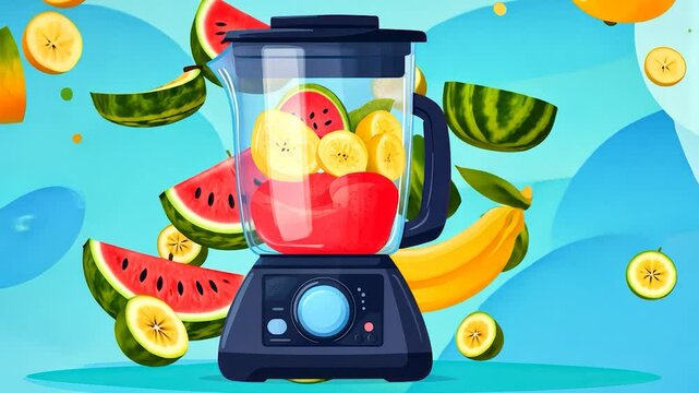Colorful Fruits in Blender