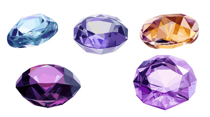 Fototapeta premium Collection of Faceted Gemstones in Vibrant Hues