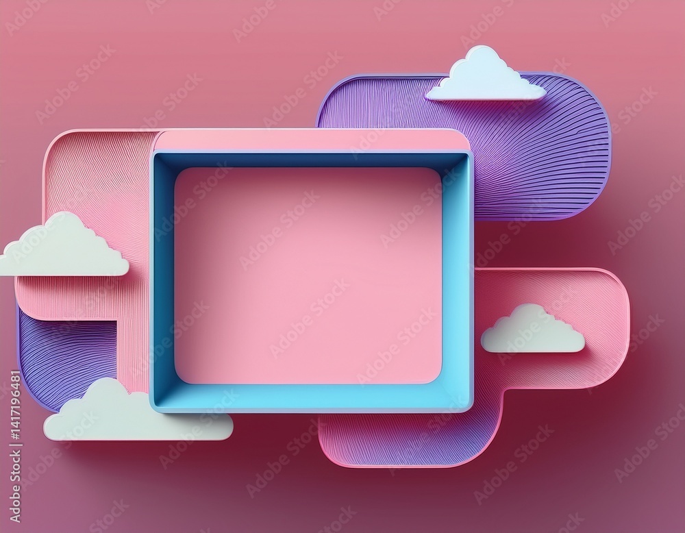 Poster speech bubble frame material horizontal square decoration pop stylish simple decoration heading titl