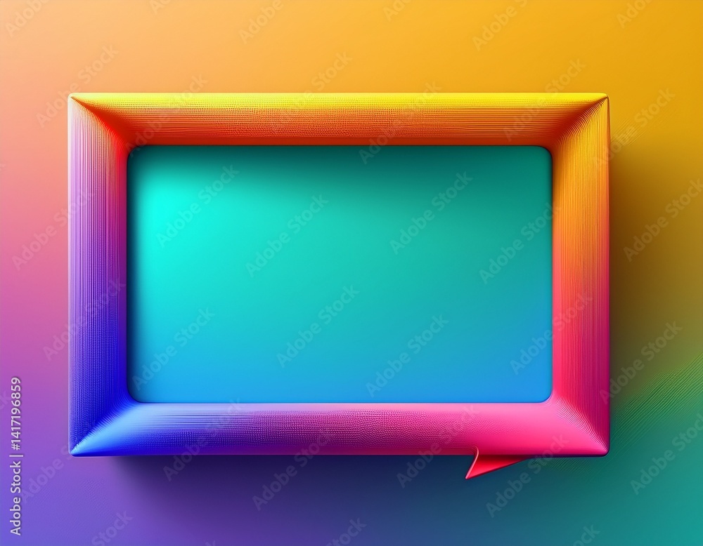 Poster speech bubble frame material horizontal square decoration pop stylish simple decoration heading titl
