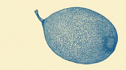 Blue Melon Sketch, Isolated, Studio, Food Design