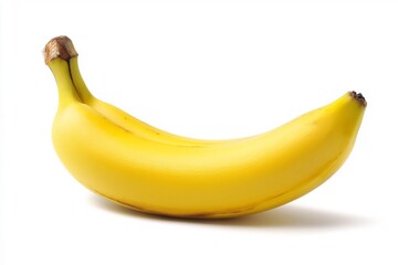 Single ripe banana isolated on white  background