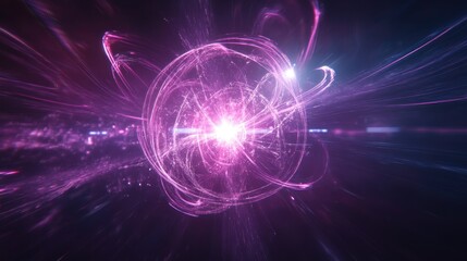 Obraz premium Abstract Cosmic Energy Orb: A Symphony of Purple and Pink Light