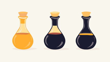 Pixel Art Bottles with Yellow Brown and Dark Liquids