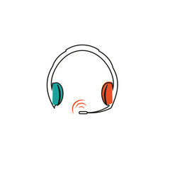 Obraz premium vector illustration of headphone 