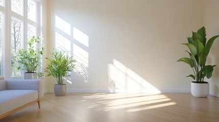 Stylish living room interior with neutral color palette home interior design modern bright