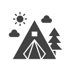 Camping icon vector image. Suitable for mobile apps, web apps and print media.
