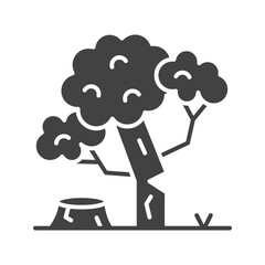 Deforestation icon vector image. Suitable for mobile apps, web apps and print media.
