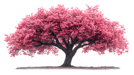 Obraz premium floral blooming tree isolated on white background, high-definition, realistic look