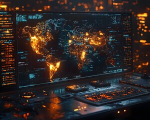 Global supply chain analytics in real time on a large scale holographic display