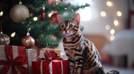 Obraz premium christmas tree with gifts