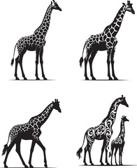 Serafina Giraffe Vector Illustration – Graceful and Whimsical Safari Animal Character