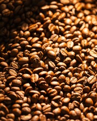 Roasting coffee beans a flavorful journey coffee shop food photography warm atmosphere close-up aroma and taste exploration