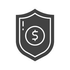Money Shield icon vector image. Suitable for mobile apps, web apps and print media.